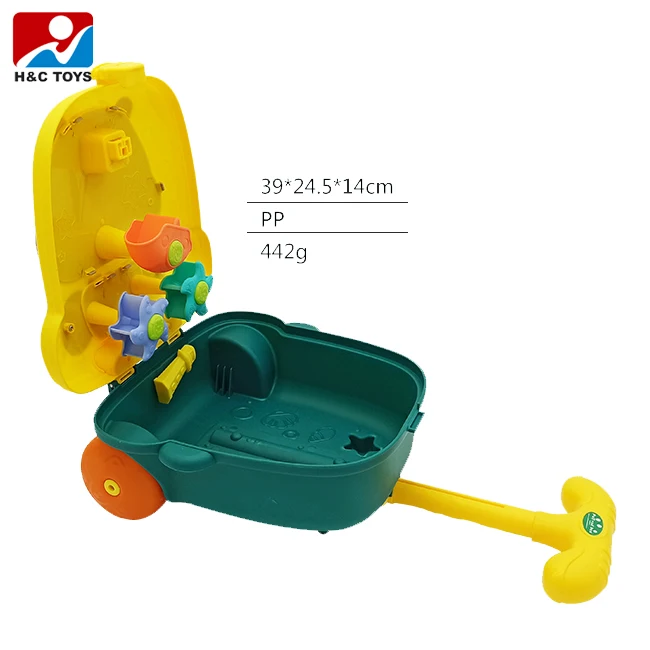 Outdoor kids trolley box set seaside play sand & water tool toys beach toy set