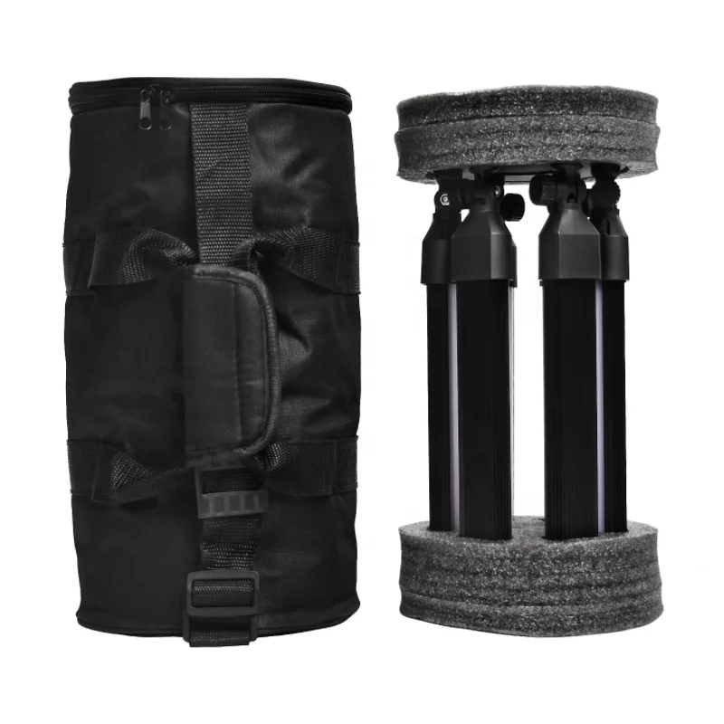 dimmer studio light 6 tubes bicolor 3200-5600K fill light 60W LCD display battery supply camera lighting equipment for shooting