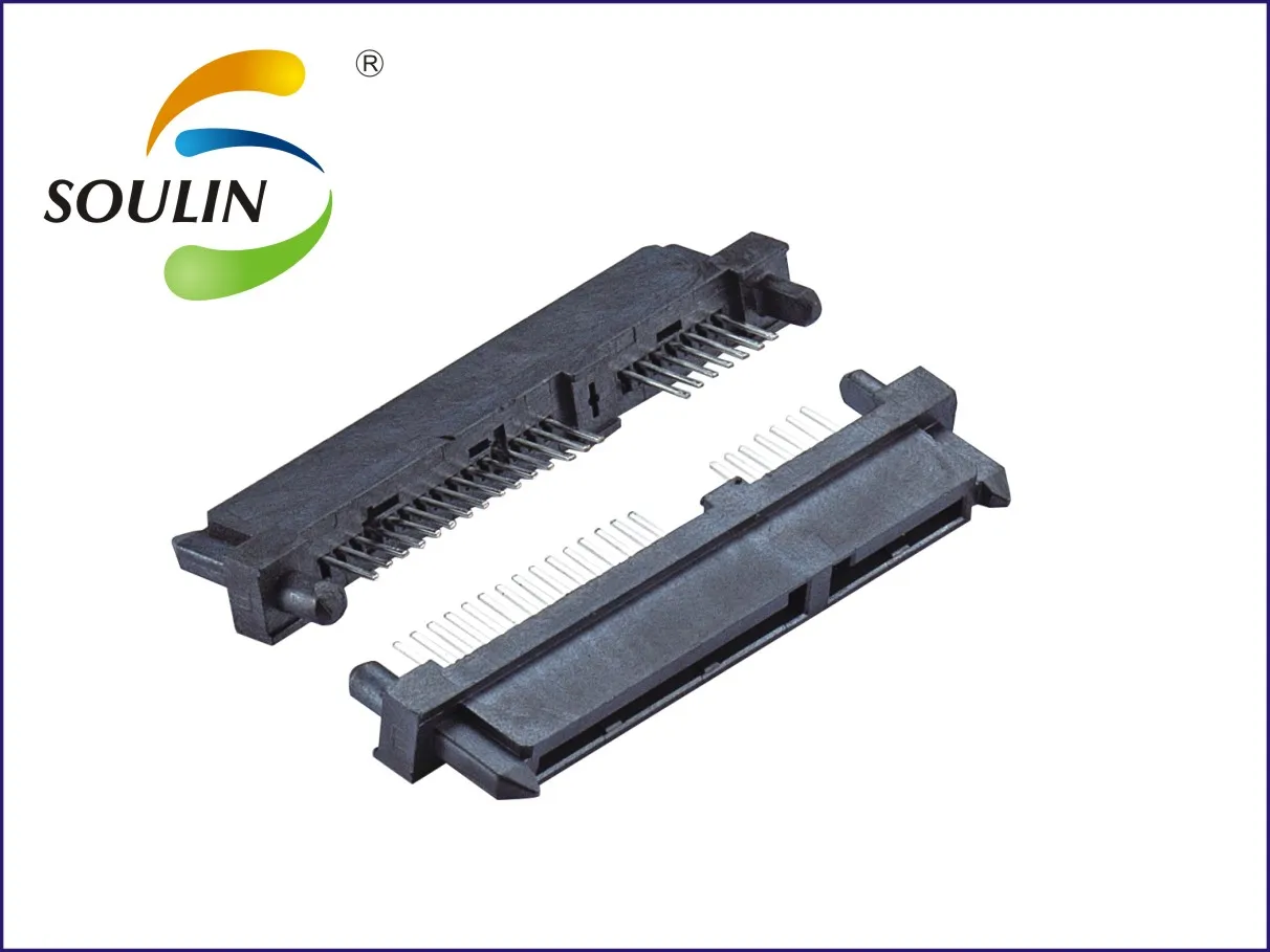 Solder type 7+15 smt type sata connector