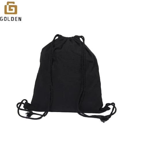 Golden Wholesale Personalized Custom Printed Sports Canvas Cotton Drawstring Bag Backpacks Calico Drawstring Bags