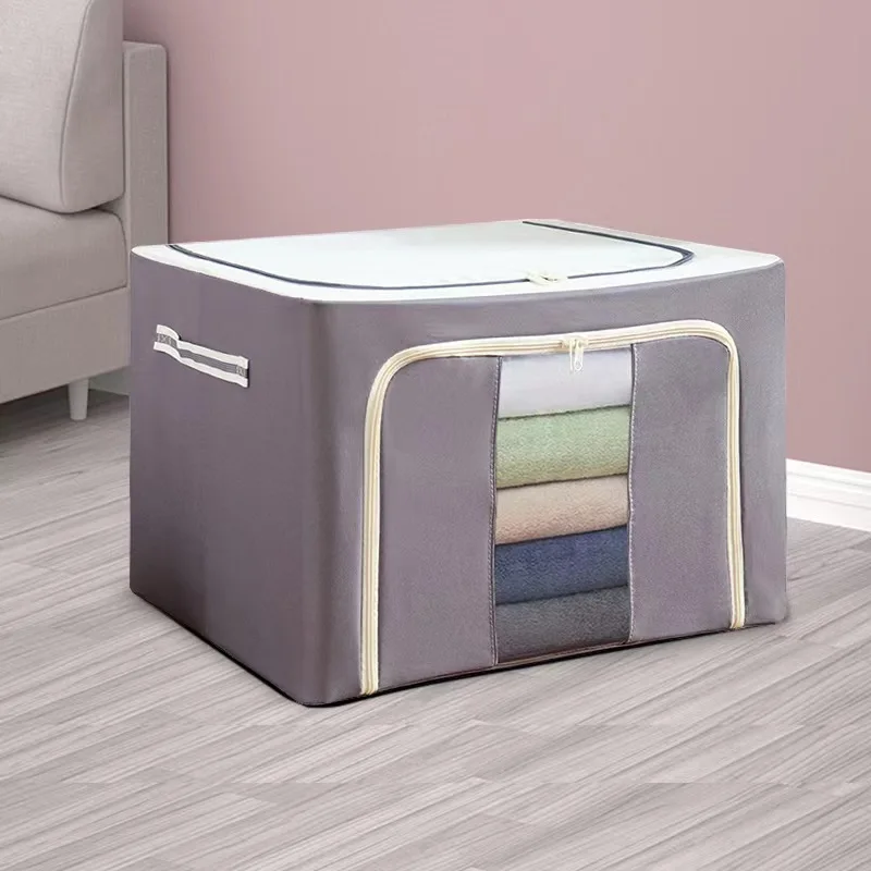Oxford cotton quilt storage box Clothing storage basket steel frame can be disassembled and washed large capacity bin