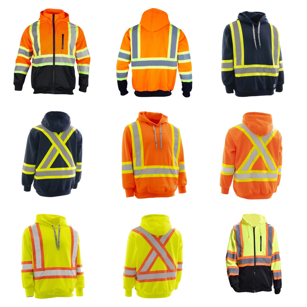 Custom High Visibility Safety Fireproof Sweatshirt Orange Pullover Hi Vis Viz Hoodie