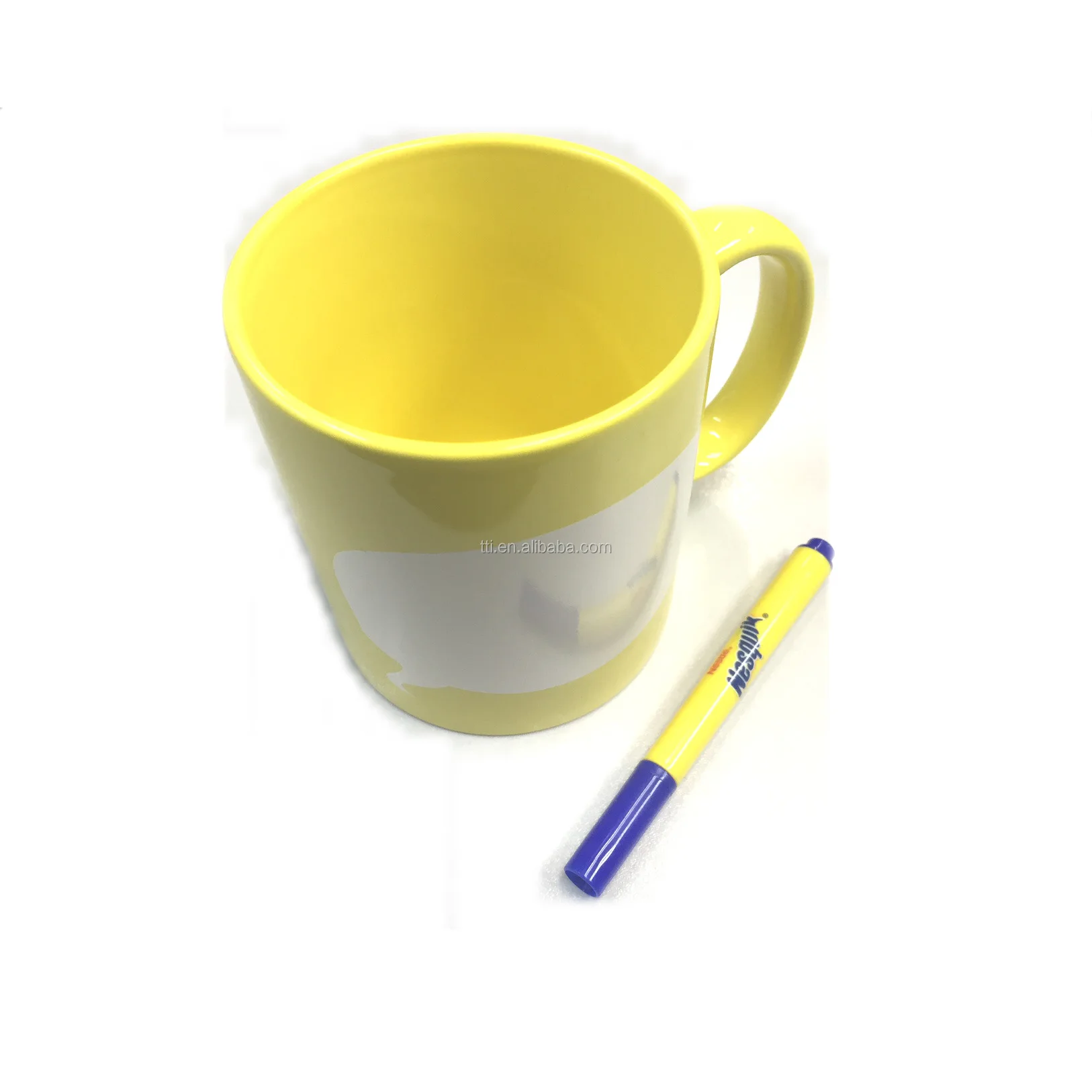 Promotional Stationery Ceramic Mug with erasable marker in Sedex audit factory