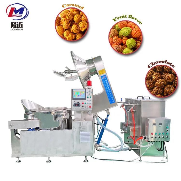 
China fully automatic SS big industrial commercial gas electric caramel coating popcorn making popper maker machine price list 