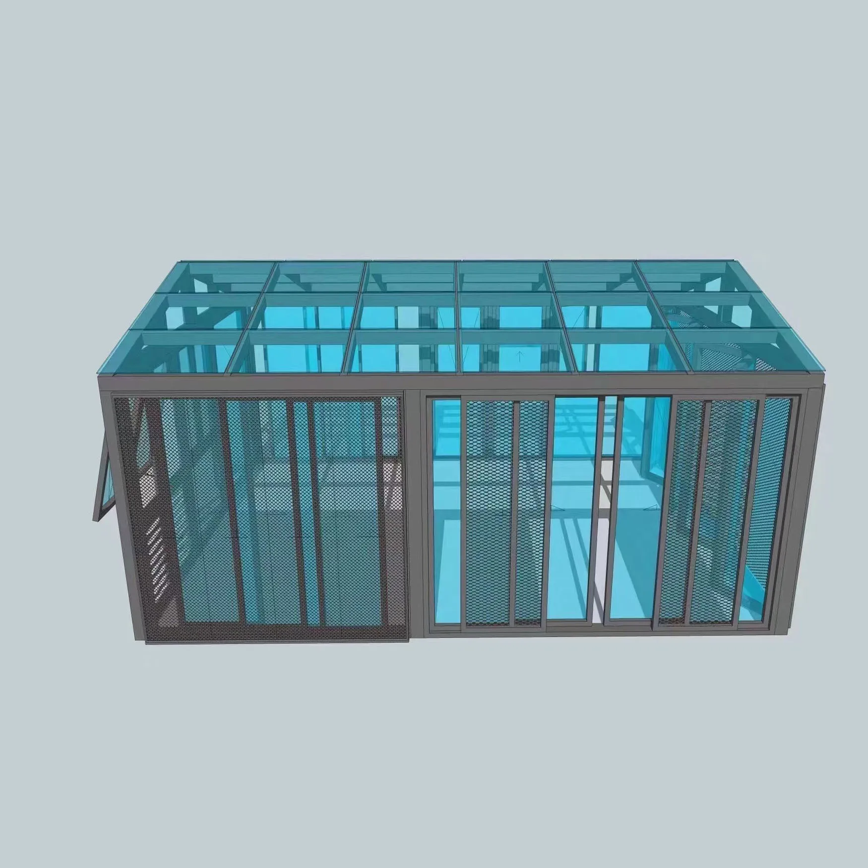 Modern Customized Prefab Sunroom Clear Tempered Low-E Glass House Aluminium Glass Sunroom