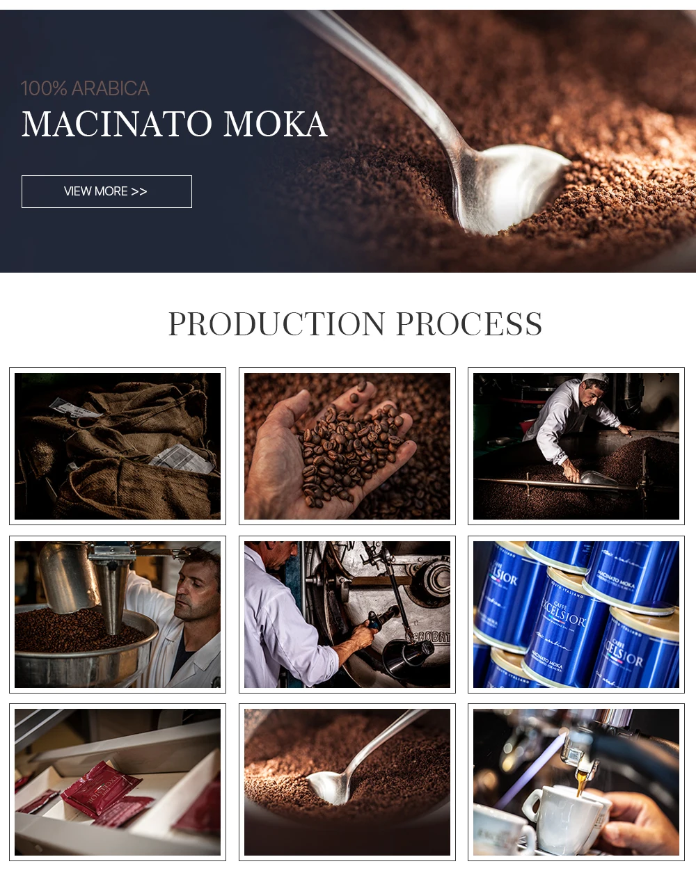 Hot Selling Premium Medium Roast 50% Arabica 50% Robusta Coffee Ground Made In Italy For Moka