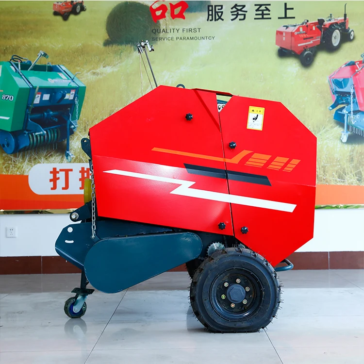 Automatic Hydraulic Round Baler Film Tractor Trailed Compact Round Hay Baler With Twine Wrap