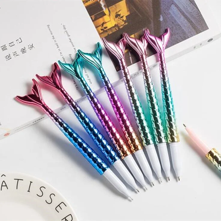 Creative Gradient 0.5mm Ballpoint Pen Kawaii Mermaid Pen Novelty 1mm Gel pen For Kids Gift School Office Stationery Supplies