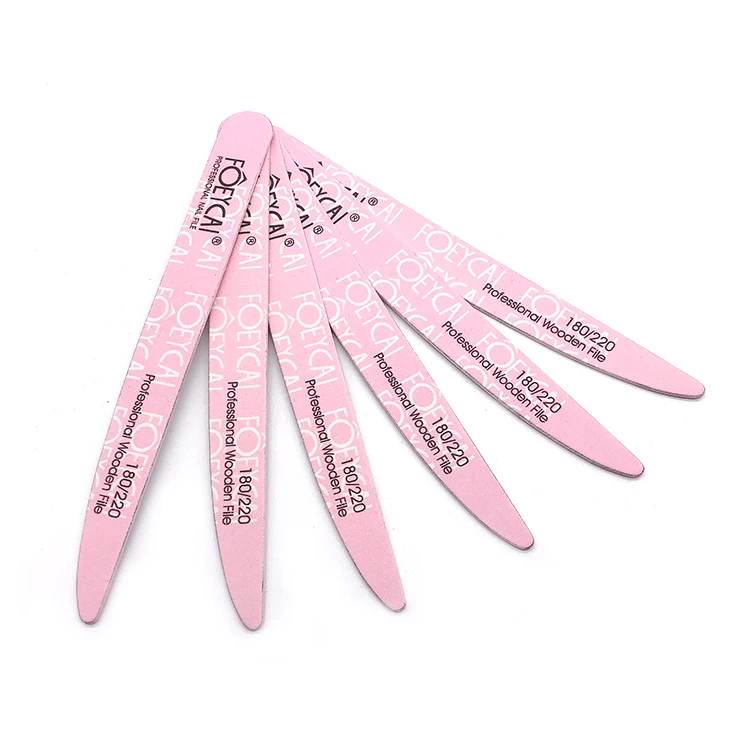 Custom Printing wooden 100 120 220 Grit double sided nail file professional with logo