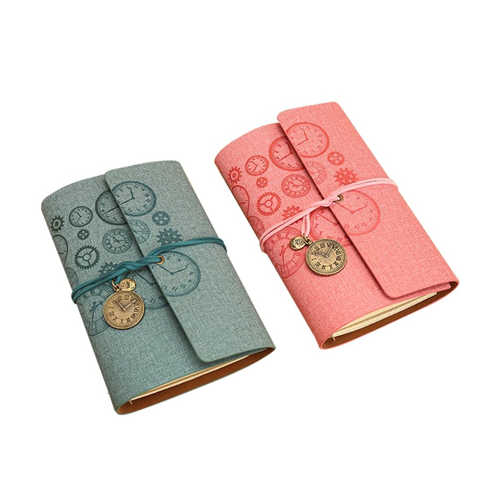 Custom Logo Retro Blank Writing Notepad Tie The Rope PU leather Soft Cover Notebook