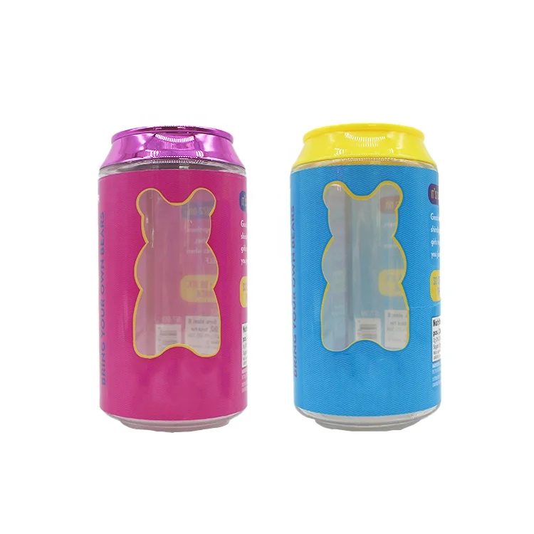 Transparent plastic cola can packaging beauty egg food toy with screw lids