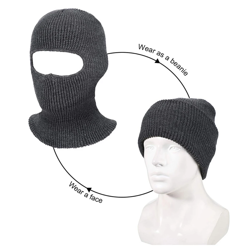 Winter Warm Fashion Knitted Single Hole Ski Mask Embroidered Design Custom Balaclava Full Ski Unisex high quality Hot Mask