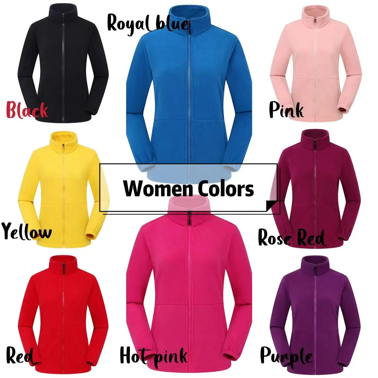 Unisex Full Zipper Polar Fleece Jackets Scrub Nurse Fleece Jacket With Logo