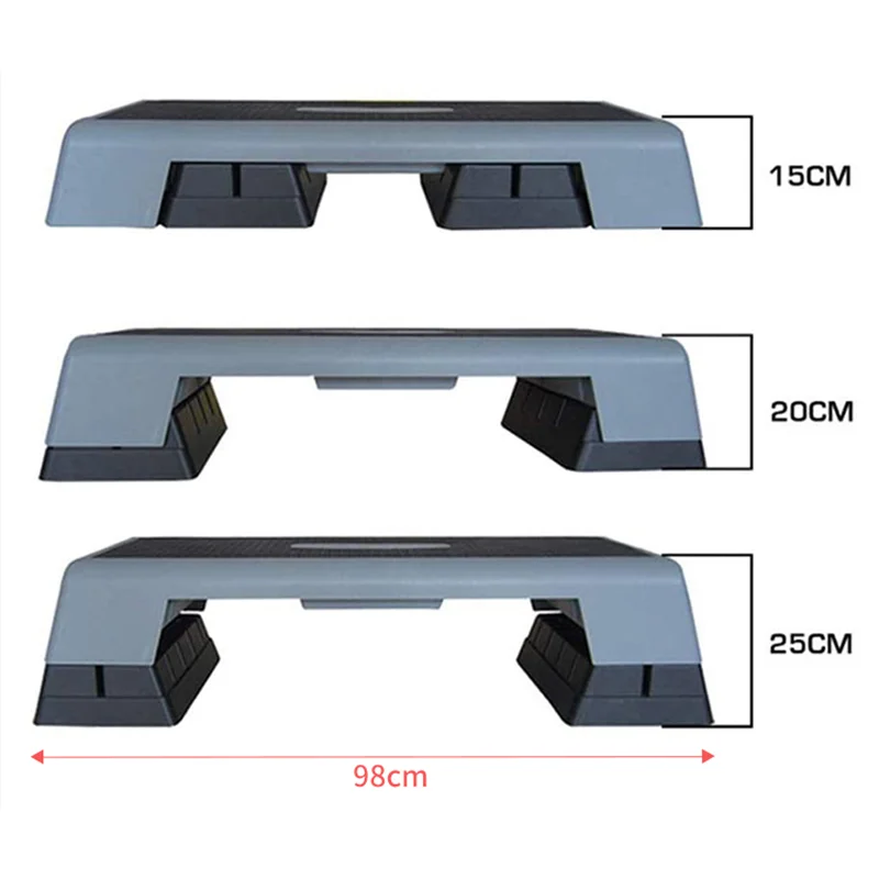 Aerobic Stepper Gym Equipment Fitness Exercise Step Platform Trainer Adjustable Height Workout Aerobic Stepper Step Platform