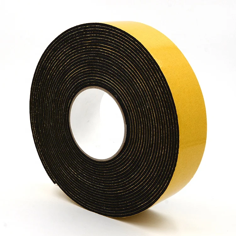 3mm thick single side nitrile pvc rubber window seal construction thermal foam insulation adhesive tape for repairing