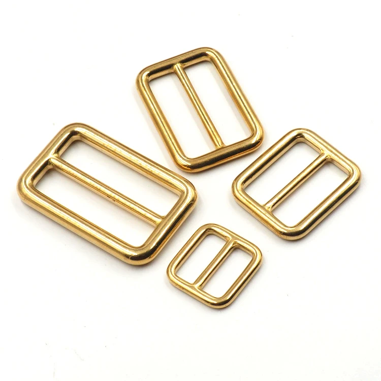 Factory Wholesale Solid Brass Belt Buckle Custom Handbag Gold Adjustable Brass Buckles