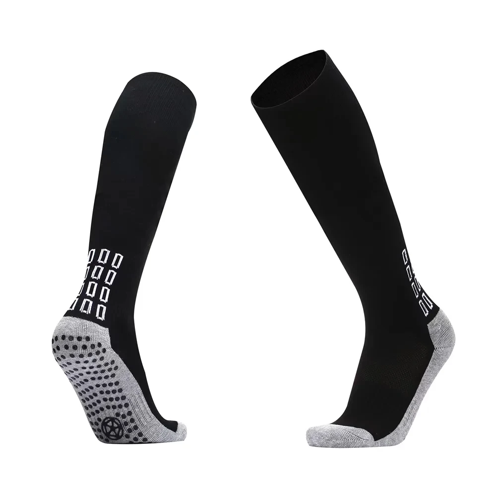 plain wholesale sports men soccer socks football long anti slip adults knee high kids size non slip football socks