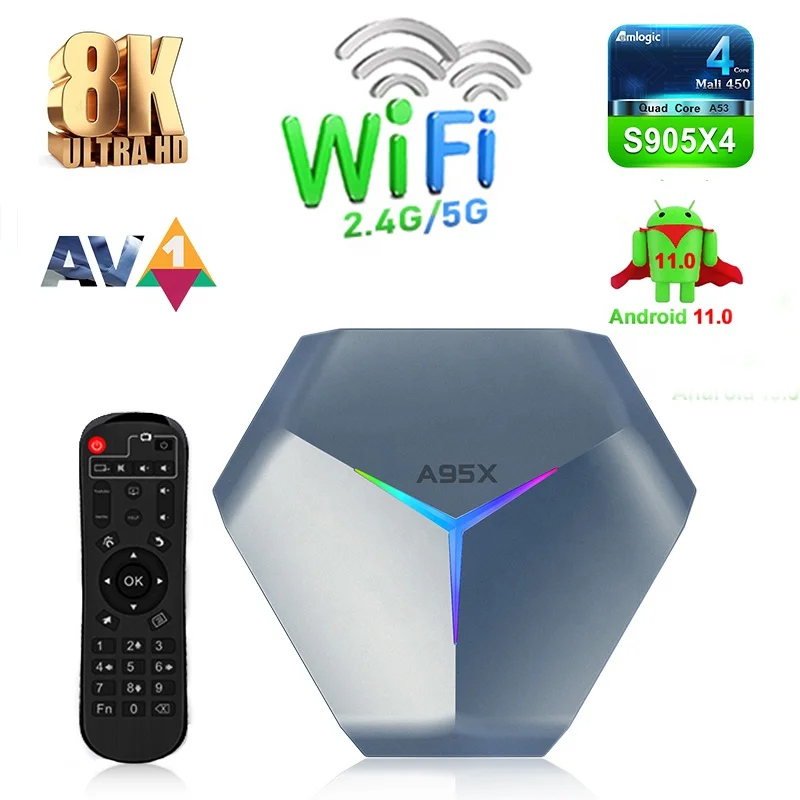 A95X F4 2022 TV BOX Android 11 S905X4 4gb 64gb 2.4g/5g Wifi BT 4 8k Hd IP TV 4gb 128gb Set Top Box
