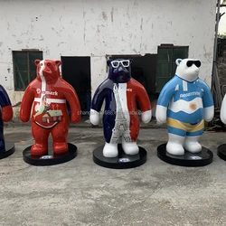 Animal model cartoon bear Statue of custom Animal model decorations for sale Statue of custom Gift manufacturers  Colorful doll
