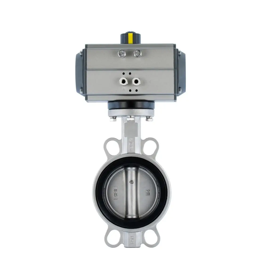 New Arrival Pressure Reducing Gas Pneumatic Stainless Steel Wafer Butterfly Valve