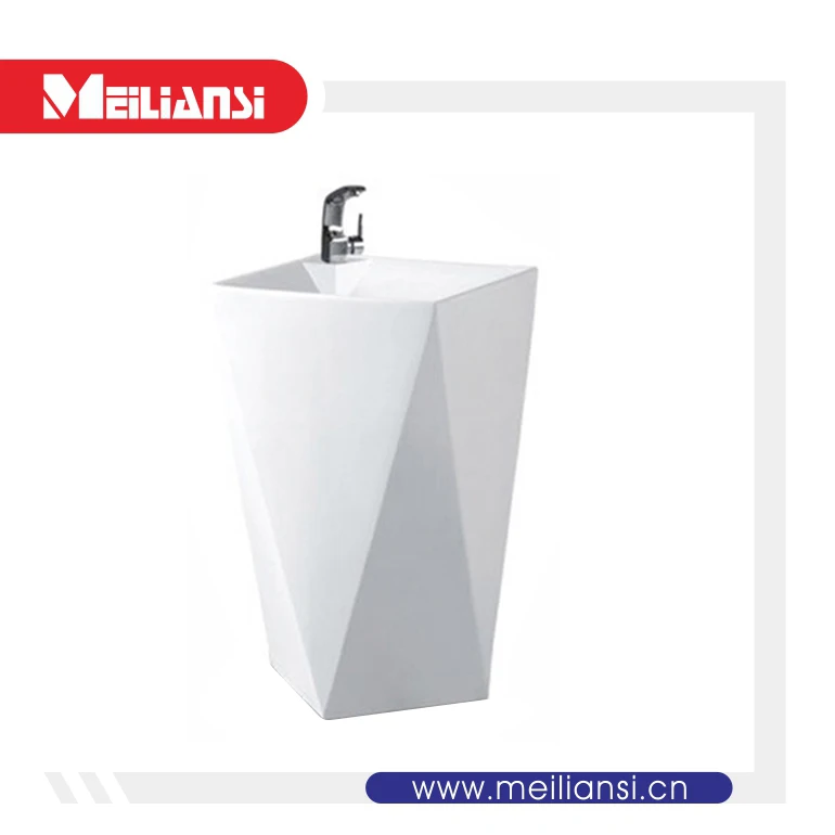 Bath Room Marble Unique Pedestal Sinks Free Standing Wash Basin For Construction Industries