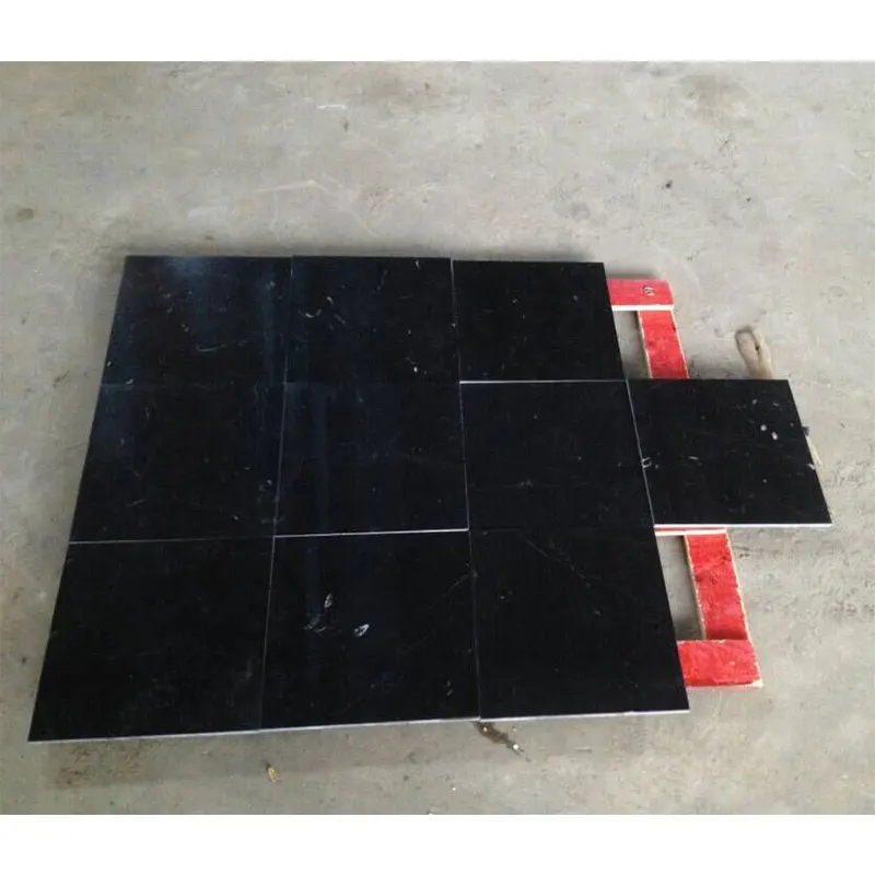 HZX Modern Design Style Nero Marquina Marble Slab High Quality Natural Black Marble Tile Floor Countertops Decoration Polished