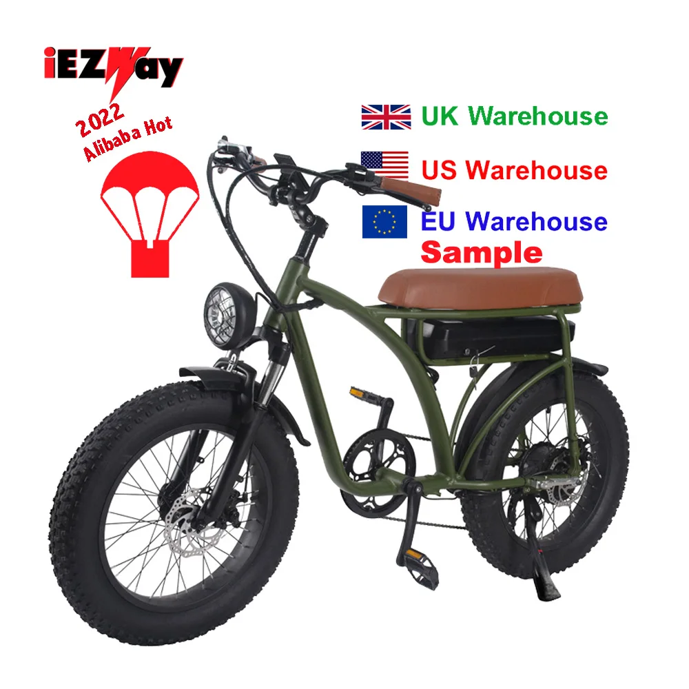 2022 Moto-style Seat Super 48v 500w ES01 73 Fat Tire Electric Cycle Ebike E Bike E Bicycle Electronic Bicycle Electric Bikes