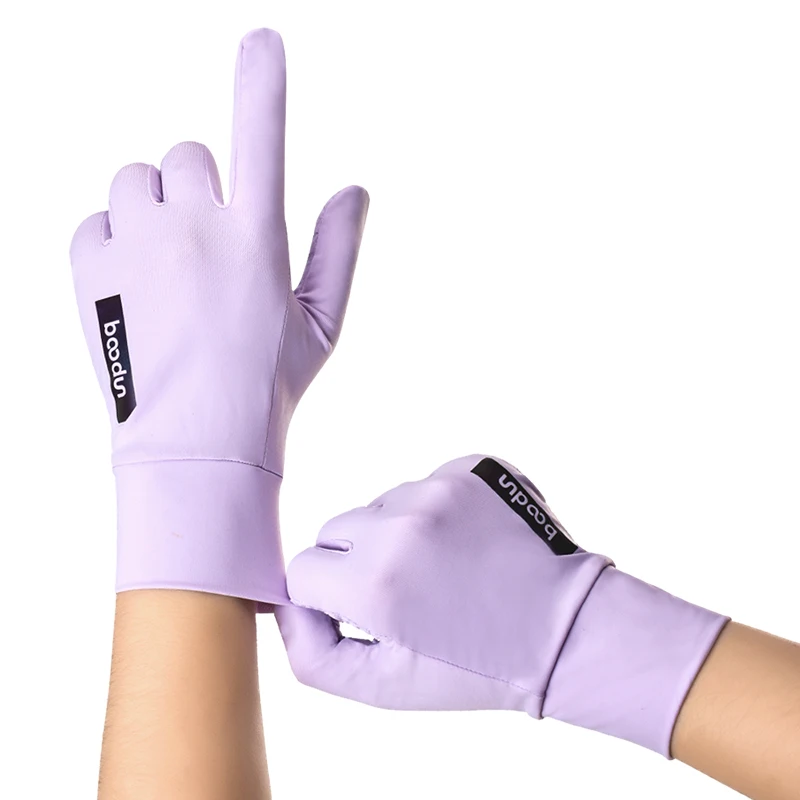HBG 2037 Outdoor Ice Silk Sunscreen Gloves Breathable and Comfortable Outdoor Gloves Summer Running Anti-UV Sport Gloves