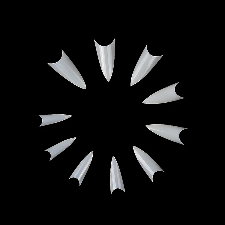 500 pcs false nails half cover tips bulk clear natural acrylic Long pointed shaped ballerina nails art tips cut u