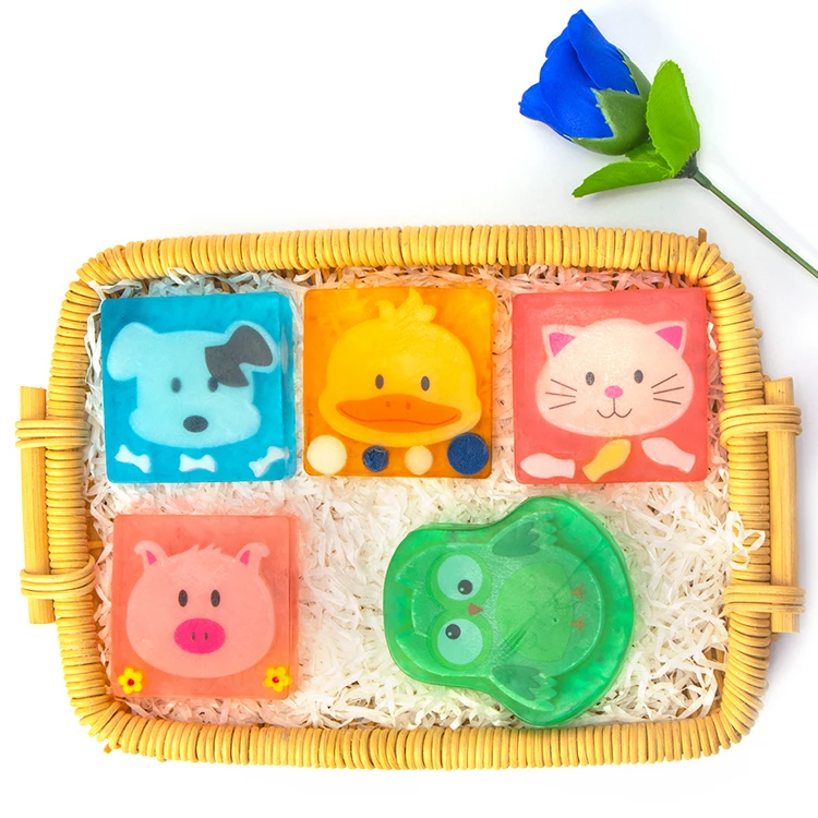 OEM Wholesale Hotel Handmade Cute Cartoon Animal Shape Goat Milk Hand Soap Whitening Kojic Acid Natural Organic Bath Soap Bar