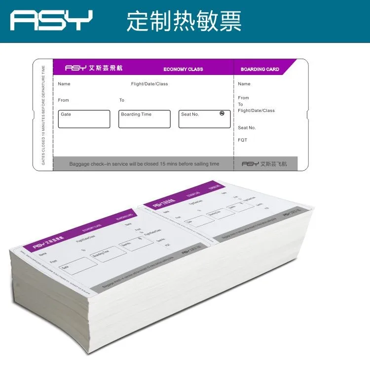 
High Quality Factory boarding pass Airline Flight Ticket Printing Airline ticket booking airline tickets 