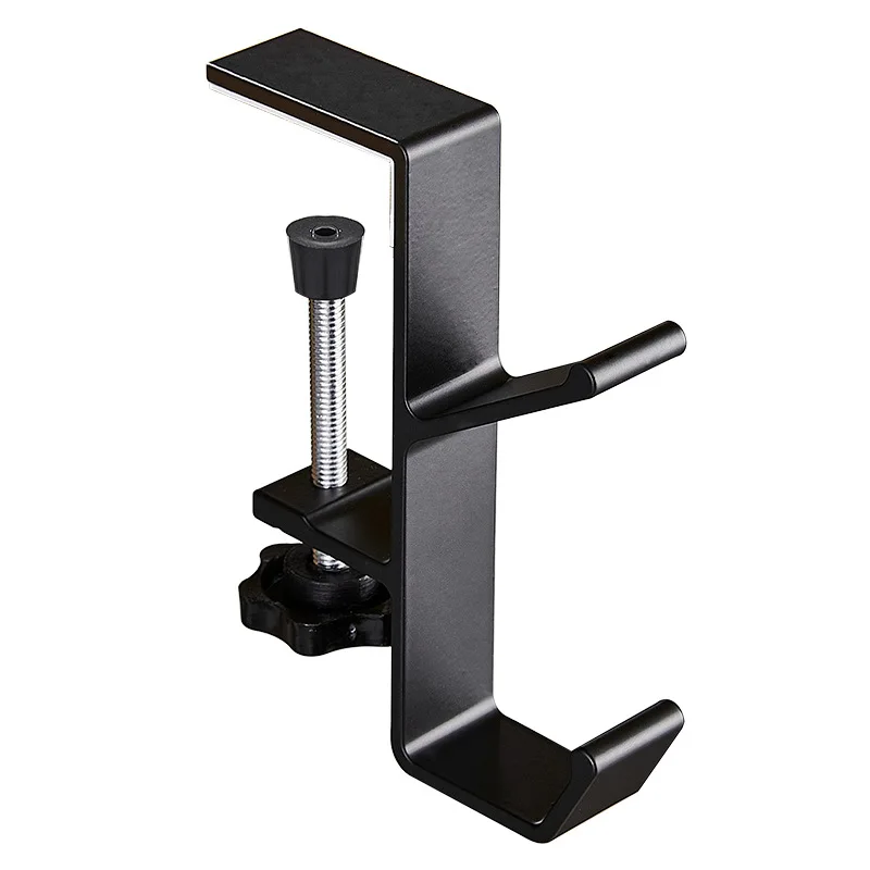 Punch Free Desk Side Handbag Rack Bag Hanger Double Hook Clip on Aluminum Stand Office Desk Bag Hook