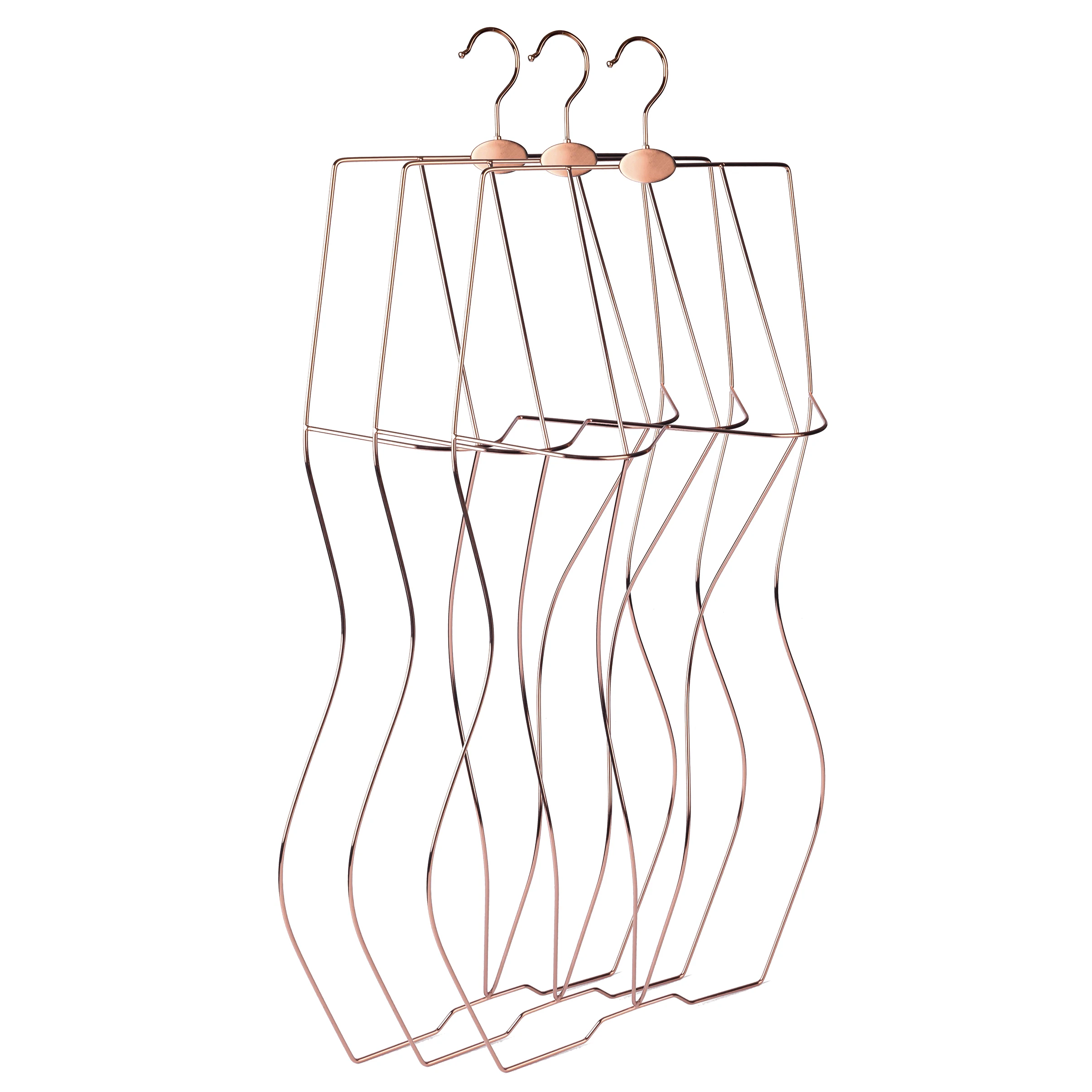 Chinese factory price copper metal body bikini hanger clothes rose gold swimwear hanger