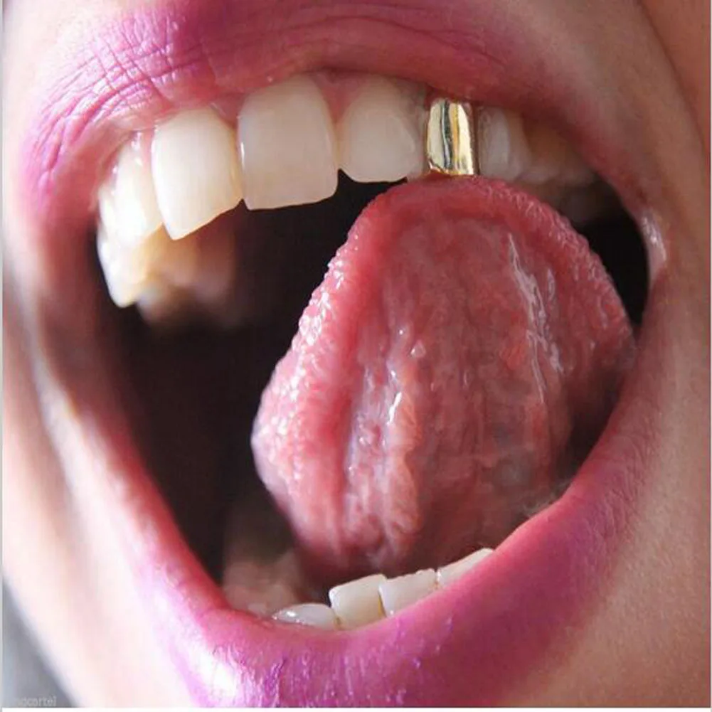  Hot sale Open Face Grillz Single Gold Plated Hip Hop