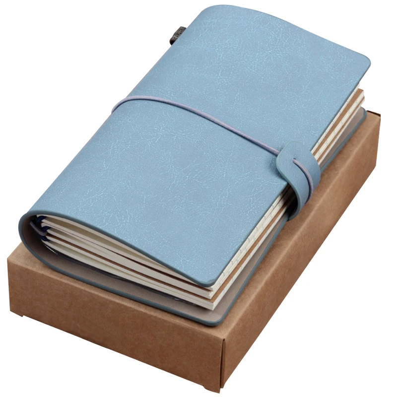 Slim PU Leather Notebook With Pocket Saddle Stitching Journal Travel Diary Planner Manufacturer Custom Eco friendly Notebooks