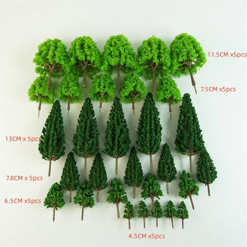 4.5cm-13cm Plastic Artificial Scale Architecture  Model Tree For Railway Diorama Train Layout