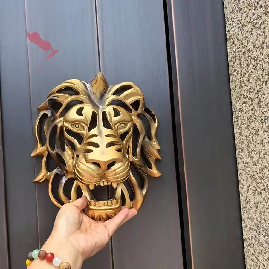 New Gold Hollowed Out lion Head Statue Resin Crafts Wall Decorations Wall Hanging Decorative Ornaments