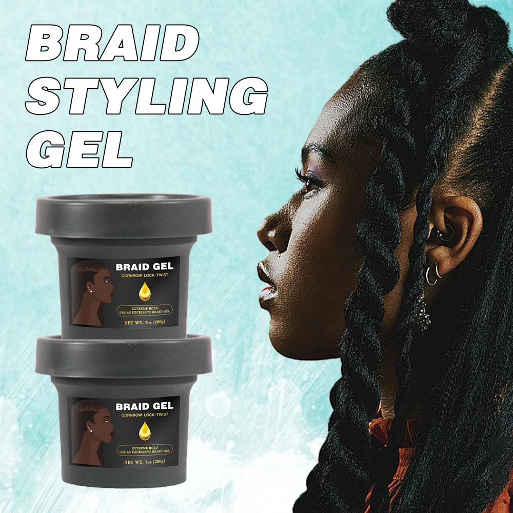 Custom Logo Loc N Extra Hold Hair Styling Wax Cream Neat Braid Conditioning Shining Hair Gel Private Label Braid Gel