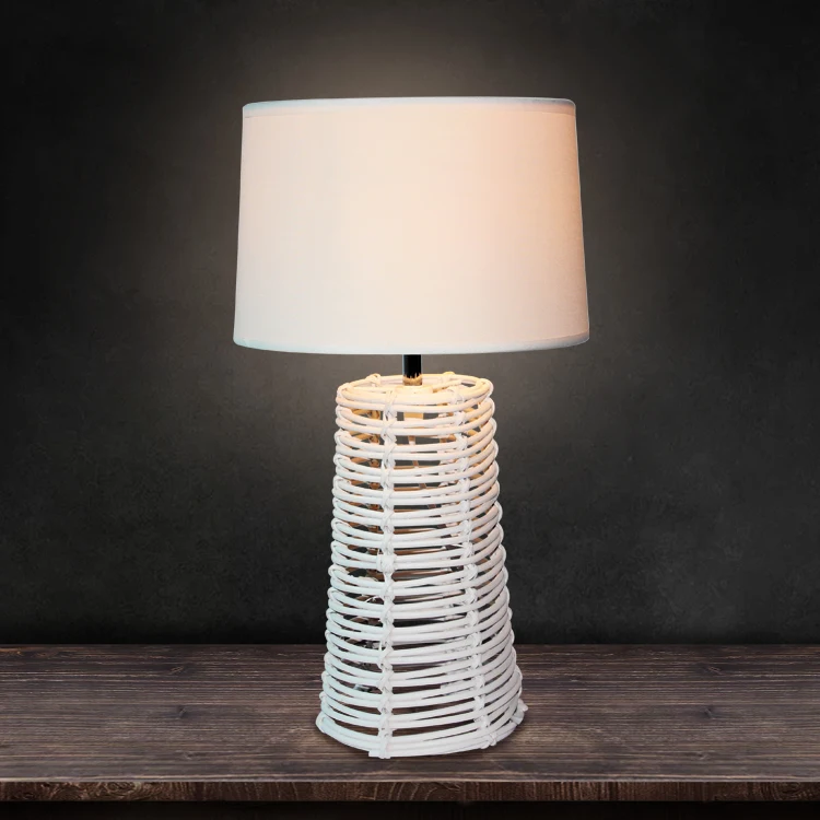 new hot sale modern rattan fabric table lamp lights for home Hotel Bar, residence, living room, bedroom