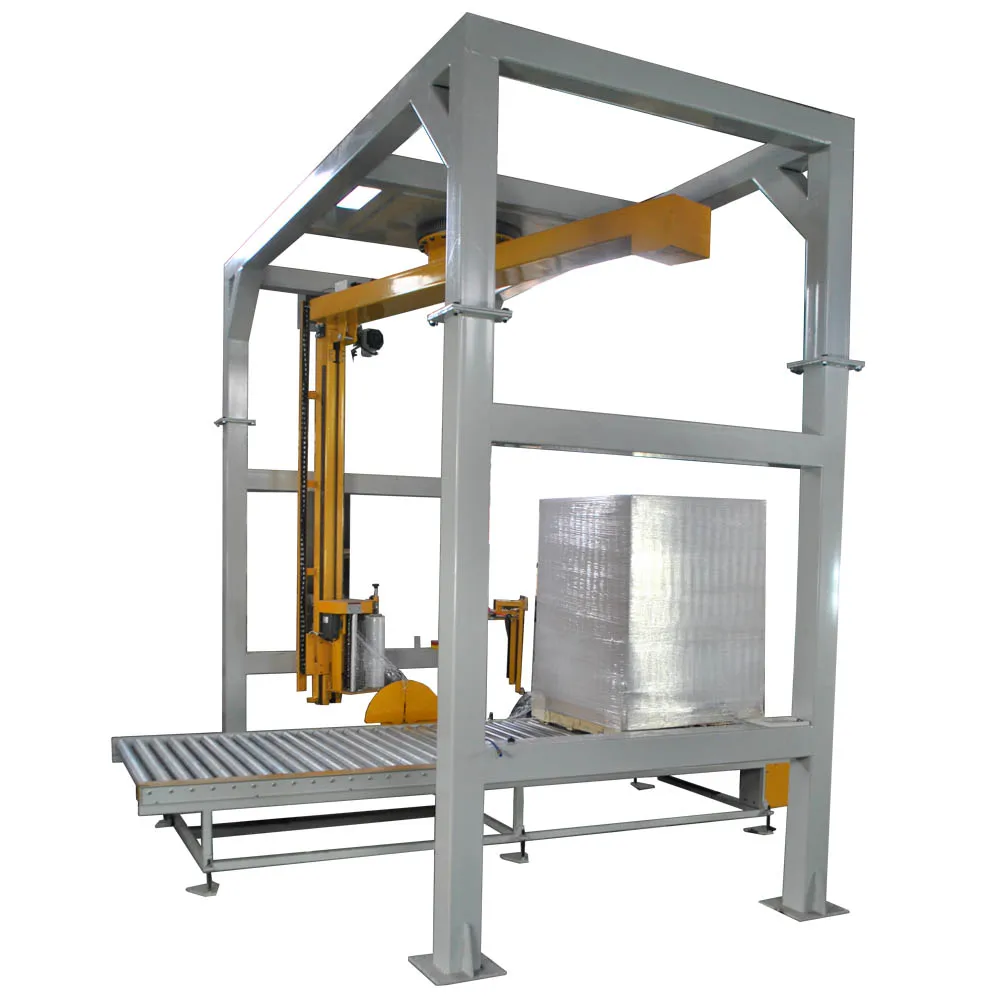 Skid Stretch film Wrapper/Wrap/ Automatic Pallet Wrapping Machine with Rotary arm