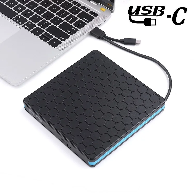 USB 3.0 Type-C Slim CD/DVD ROM Rewriter Writer Reader Portable for PC Laptop MacBook Mac Windows 7/8/10 Linux MAC optical drives
