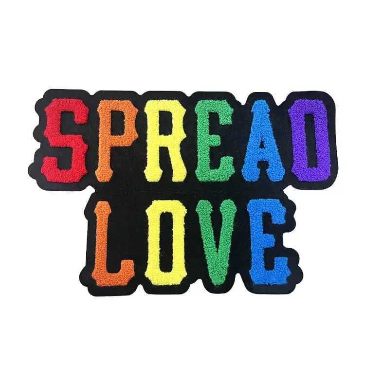 Custom High Quality Chenille Letter Patch Low Moq Embroidery Patch Chenille Letter Iron On Patches