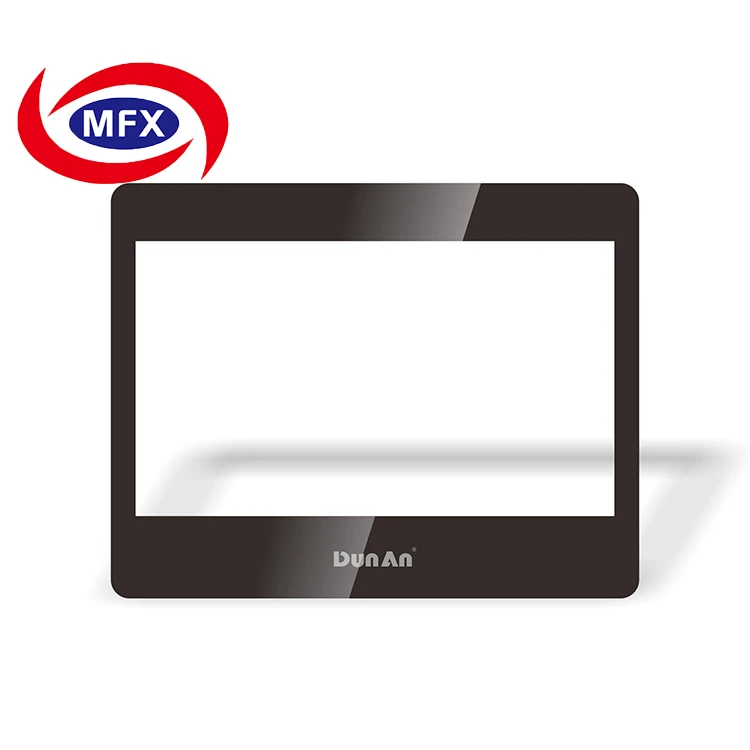 Customized black print flat decorative corning gorilla glass window cover panel for Walkie-talkie and intercom