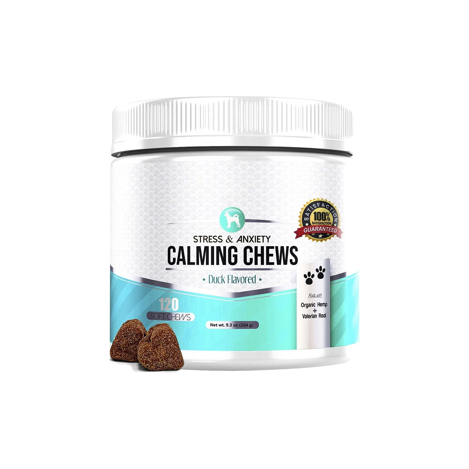 Hemp Calming Treats Helps with Dog Anxiety, Separation, Barking Natural dog calming treats with Hemp Oil for Dogs 120 Soft Chews