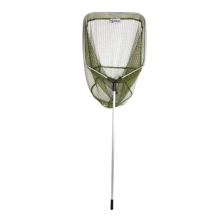 Selco polyester fiber+AL Wholesale Rubber Fish Landing Net Silicone Shrimp Nylon Dip Net