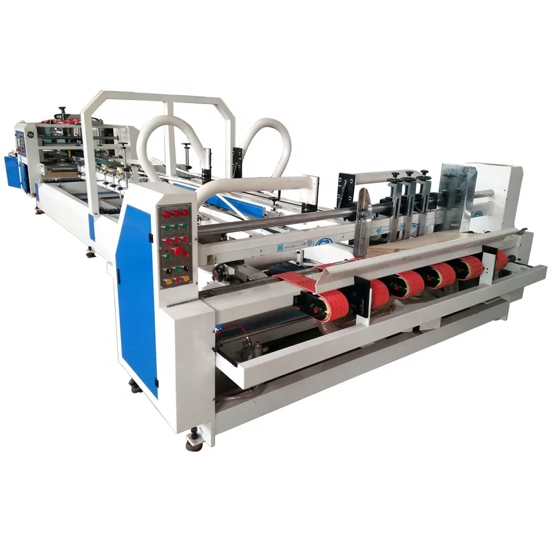 Auto full automatic 4 and 6 corners crash lock bottom corrugated paperboard cardboard carton box flexo folder gluer