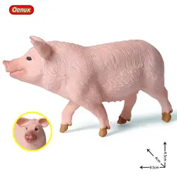 Oenux Wholesale PVC Animal Toy Simulation Farm Poultry Pig Sow Babirusa Porcupine Boar Model Kids Education Gift