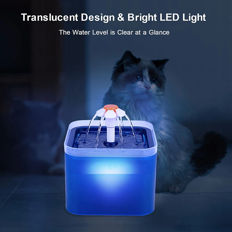 Electric LED Smart Automatic Drinking Water Dispenser Pet Water Feeder Water Fountain for Cats Dogs