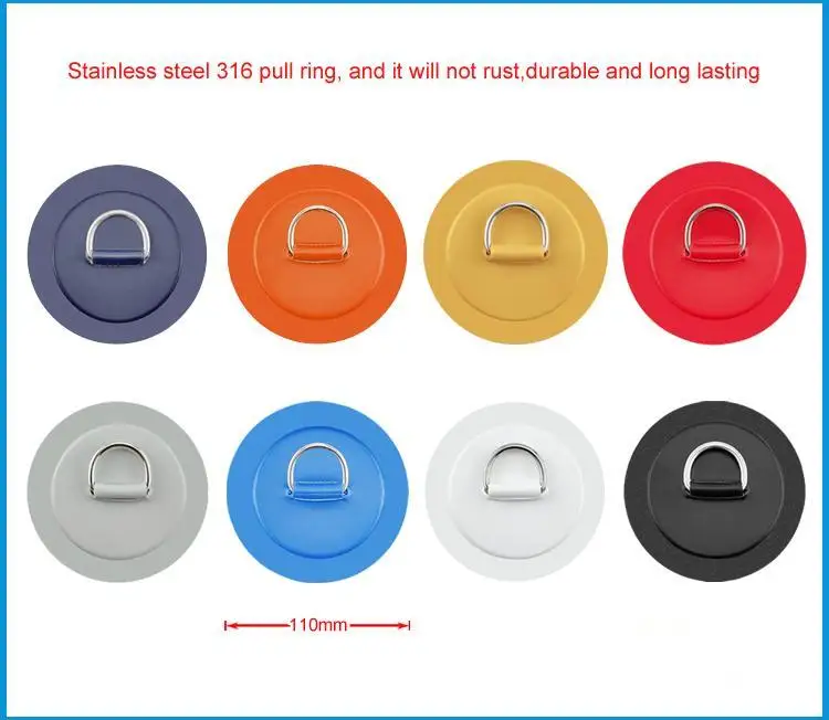 4.3inch 11cm Stainless Steel D Ring Pad/Patch for PVC Inflatable Boat Raft Dinghy Canoe Kayak Surfboard SUP Tie Down