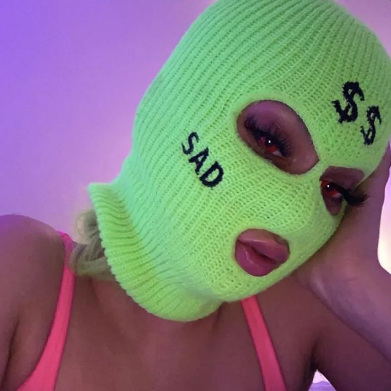 Fashion Custom Design Black Ski Mask Balaclava Fall Winter Warm Knit Hat Skimask 3 Hole Custom Noire Cagoule Mask